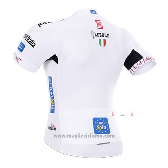2015 Abbigliamento Ciclismo Giro d'Italia Bianco Manica Corta e Salopette